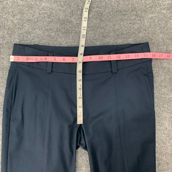 Ann Taylor Carnegie Crop Pants Womens 2 Navy Low Rise Flat Front Straight Chino - Picture 7 of 13